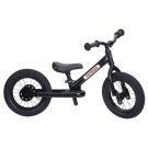 Trybike Steel Loopfiets All Black (mat zwart) zijde met 2 wielen