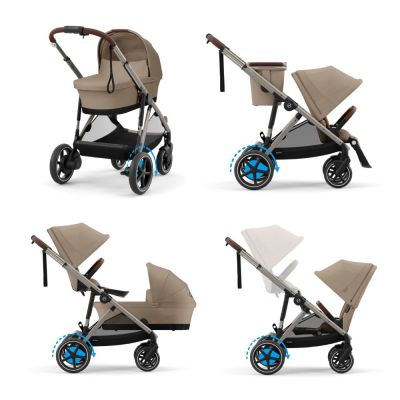 Cybex e-Gazelle S Kinderwagen Compleet Almond Beige - Taupe Frame