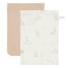 Little Dutch Washandjes set hydrofiel Bunny / Beige