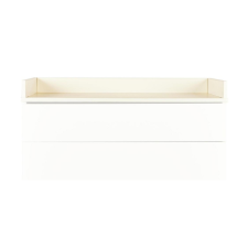 Blanke witte commode met verschoningsblad van voorzijde