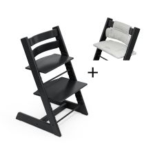Stokke Tripp Trapp kinderstoel Black tijdelijk met gratis kussen Grey
