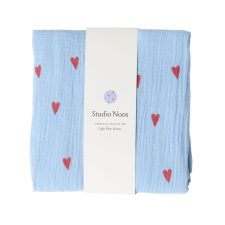 Studio Noos Swaddle Hearts Light Blue 120 x 120