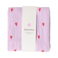 Studio Noos Swaddle Hearts Lilac 120 x 120 cm
