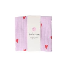Studio Noos Swaddle Hearts Lilac 70 x 70 centimeter