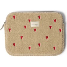 Studio Noos Laptop Sleeve Teddy Hearts Ecru 13 inch