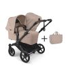 Bugaboo Duo Kinderwagen Donkey 6 Compleet Black - Desert Taupe Melange met zijtas