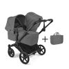 Bugaboo Duo Kinderwagen Donkey 6 Compleet Black - Moon Grey met zijtas