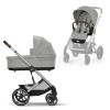 Cybex Balios S Lux Kinderwagen Stone Grey met Zilver Frame - Complete Set