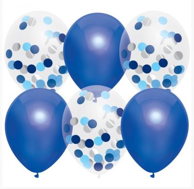 Ballonnen mix blauw uni - confetti online kopen? | BabyPlanet