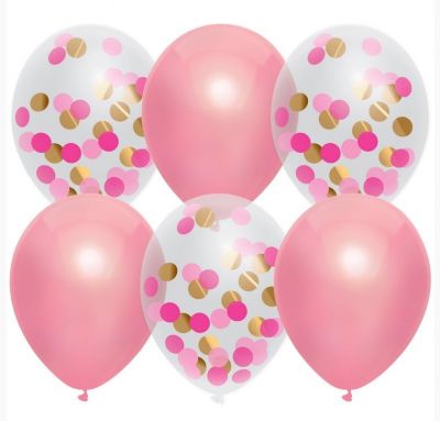 Ballonnen mix roze uni - confetti online kopen? | BabyPlanet