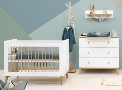 Bopita 2 delige babykamer Paris Wit/Eiken online kopen? | BabyPlanet