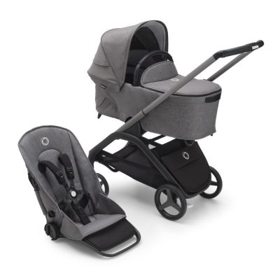 Bugaboo Dragonfly Kinderwagen met graphite frame en grey melange bekleding