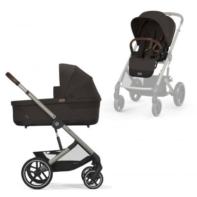 Cybex Balios S Lux Kinderwagen Compleet Chocolate Brown - Taupe Frame met zitje en reiswieg