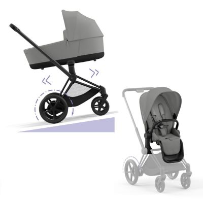 Cybex E-Priam Kinderwagen Compleet Mirage Grey - Matt Black Frame