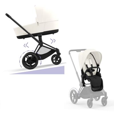 Cybex E-Priam Kinderwagen Compleet Off White - Matt Black Frame