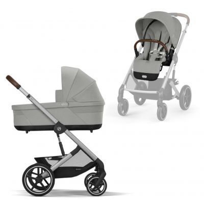 Cybex Balios S Lux Kinderwagen Stone Grey met Zilver Frame - Complete Set
