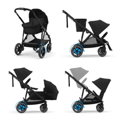 Cybex e-Gazelle S Kinderwagen Compleet Moon Black - Black Frame