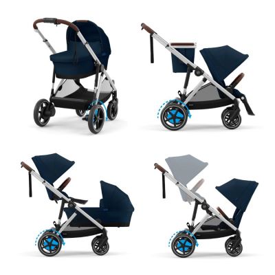 Cybex e-Gazelle S Kinderwagen Compleet Ocean Blue - Silver Frame