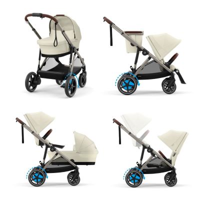 Cybex e-Gazelle S Kinderwagen Compleet Seashell Beige - Taupe Frame