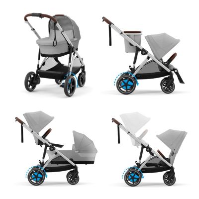 Cybex e-Gazelle S Kinderwagen Compleet Stone Grey - Silver Frame