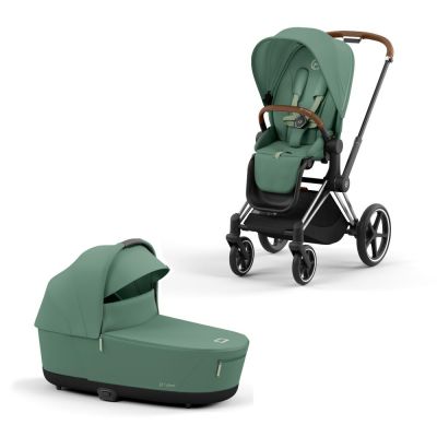 Cybex Priam Kinderwagen Compleet Leaf Green - Chrome Brown Frame
