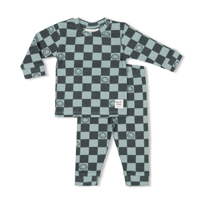 Feetje Pyjama Premium Sleepwear Chester Check Zeegroen