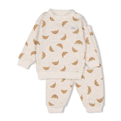 Feetje Pyjama Wafel - Family Edition in de kleur Champagne Maat 92