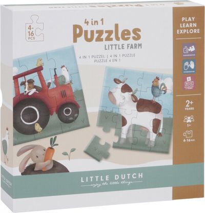 Little Dutch Puzzel 4 in 1 Little Farm FSC