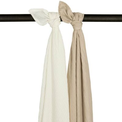 Meyco Swaddles Pre-washed Offwhite/Sand