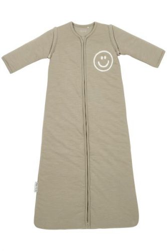 Meyco Slaapzak Afritsbare Mouwen Slub Smile Applicatie Taupe/Offwhite