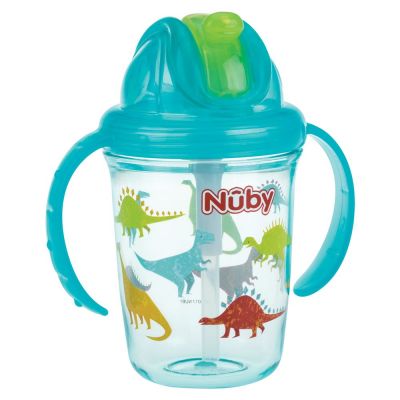 Nuby Flip-It Rietjesbeker Tritan Aqua 240ml