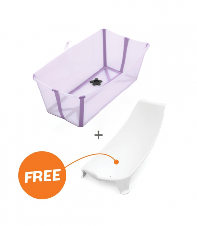 Stokke Flexi Bath™ Lavender – inklapbaar babybadje met gratis newborn support