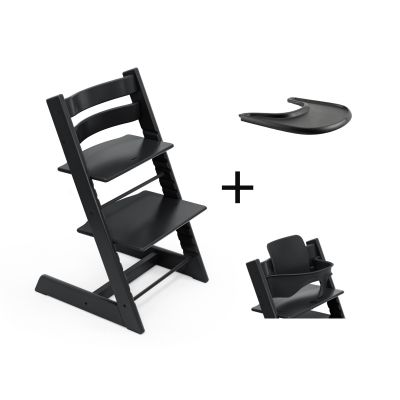 Stokke Tripp Trapp Stoel Bundel met BabySet² - Black