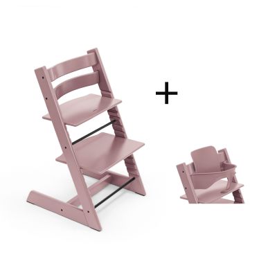 Stokke Tripp Trapp meegroeistoel Heather Mauve inclusief BabySet in Heather Mauve, kinderstoel vanaf 6 maanden