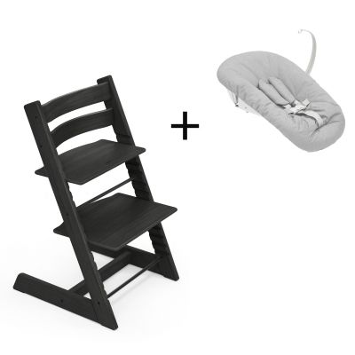 Stokke Tripp Trapp Oak Black, inclusief los afgebeelde Newborn Set
