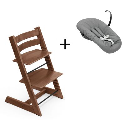 Stokke Tripp Trapp Oak Warm Brown, inclusief los afgebeelde Newborn Set Anthracite
