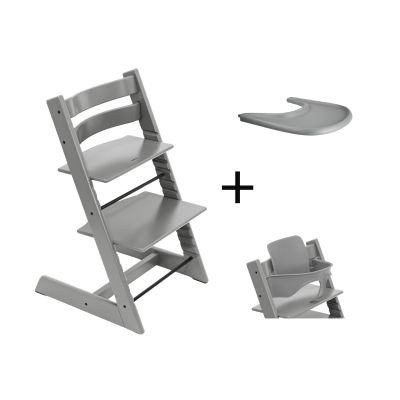 Stokke Tripp Trapp Stoel Bundel met BabySet² - Storm Grey