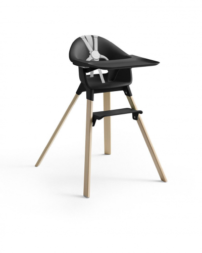 Stokke Clikk complete kinderstoel Black Natural inclusief eetblad en gordel. 