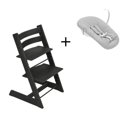 Stokke Tripp Trapp® Oak Black + Newborn Set