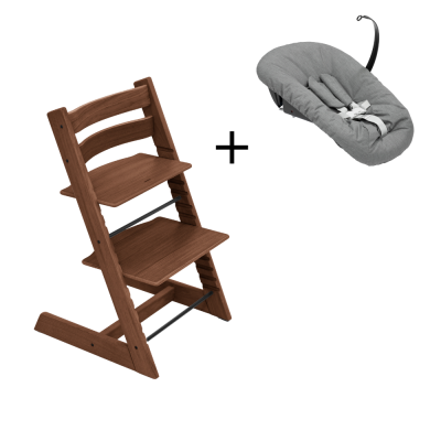 Stokke Tripp Trapp® Oak Warm Brown + Newborn Set Anthracite