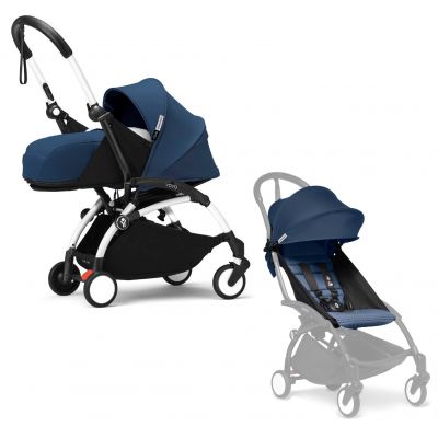 Stokke YOYO³ Kinderwagen Compleet met 0+ Newborn Pack Air France Blue – White Frame