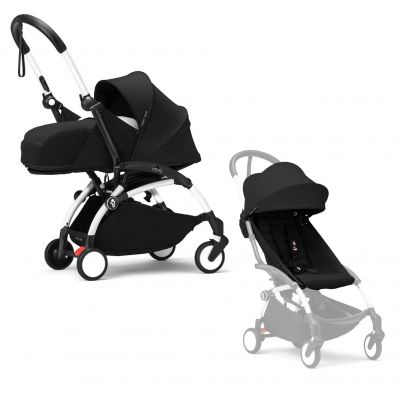 Stokke YOYO³ Kinderwagen Compleet met 0+ Newborn Pack Black – White Frame