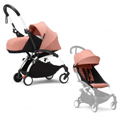 Stokke YOYO³ Kinderwagen Compleet met 0+ Newborn Pack Ginger – White Frame