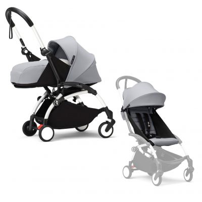 Stokke YOYO³ Kinderwagen Compleet met 0+ Newborn Pack Stone – White Frame