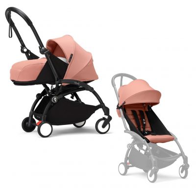 Stokke YOYO³ Kinderwagen Compleet met 0+ Newborn Pack Ginger – Black Frame