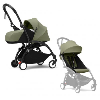 Stokke YOYO³ Kinderwagen Compleet met 0+ Newborn Pack Olive – Black Frame