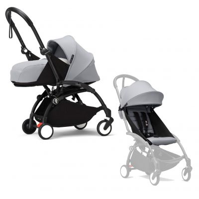 Stokke YOYO³ Kinderwagen Compleet met 0+ Newborn Pack Stone – Black Frame