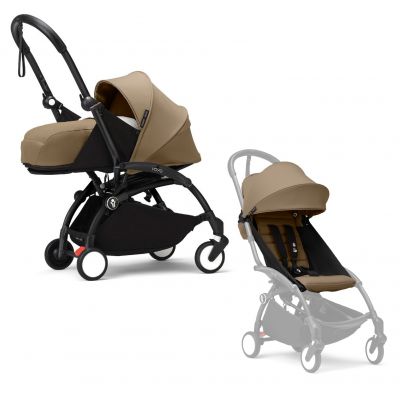 Stokke YOYO³ Kinderwagen Compleet met 0+ Newborn Pack Toffee – Black Frame