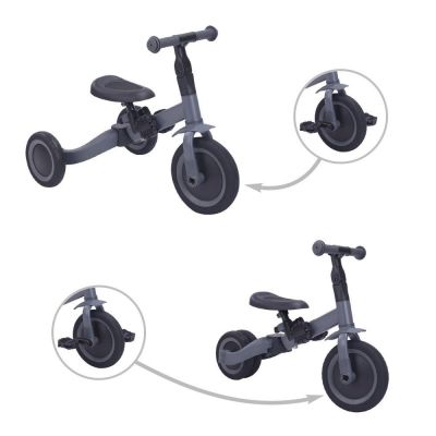 Topmark 4-in-1 Driewieler en Loopfiets Kaya Grijs