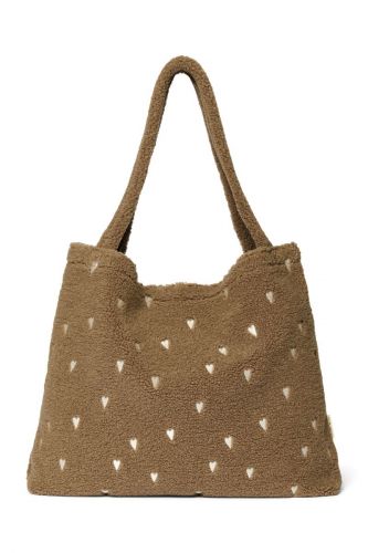 Studio Noos Mom Bag Teddy Hearts Brown